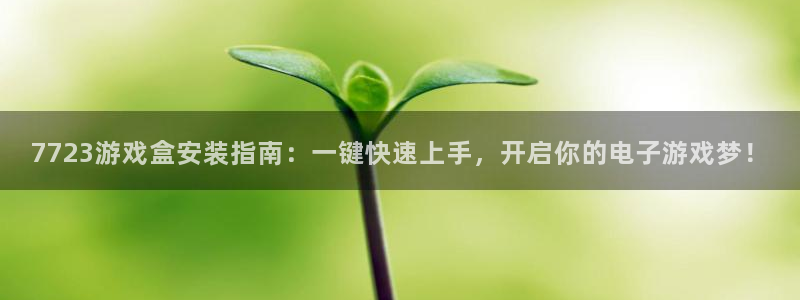 雷火竞技官方网站入口手机版下载：7723游戏盒安装指南：一键